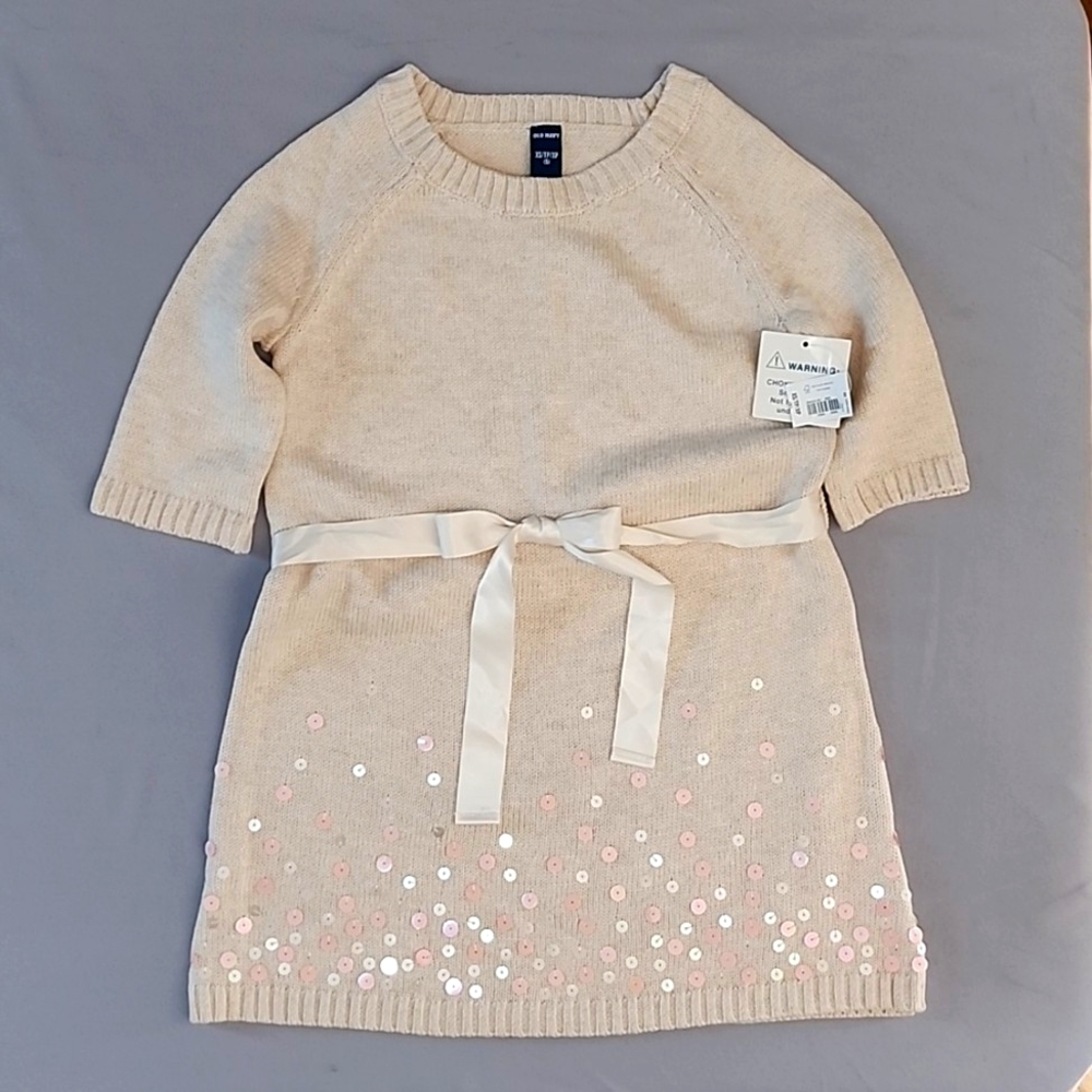 Old Navy beige and rose crew neck sweater dress, Size: SX(5)